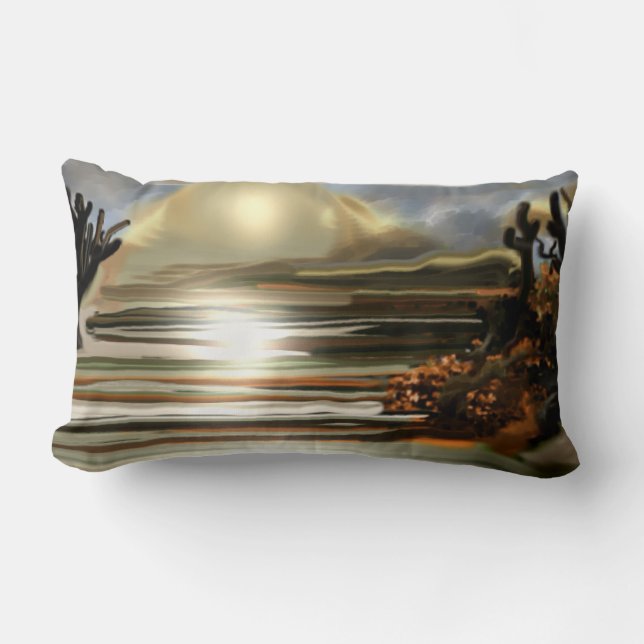 Sol Stiga upp på den sydvästra Abstraktens ökenkon Lumbarkudde (Framsida)