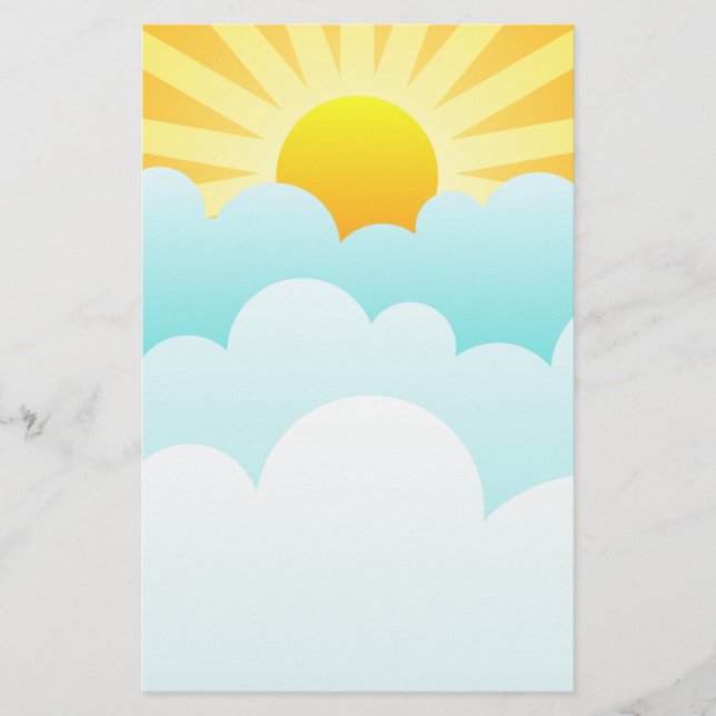 Sol Stigning ovanför molnen (Framsida)