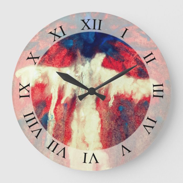 Söl stillastående Abstrakt Art Wall Clock Stor Klocka (Framsida)
