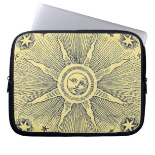 Sol Stjärnor Antik Natthimmel Medeltida Zodiak Laptop Fodral