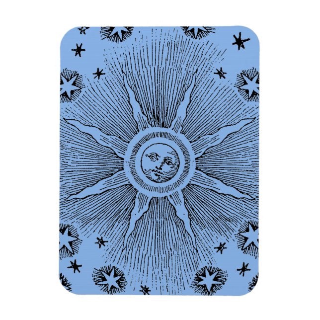 Sol Stjärnor Antik Natthimmel Medeltida Zodiak Magnet (Vertikal)