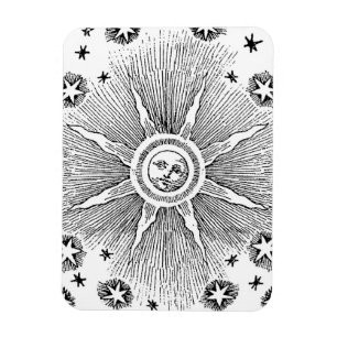 Sol Stjärnor Antik Natthimmel Medeltida Zodiak Magnet