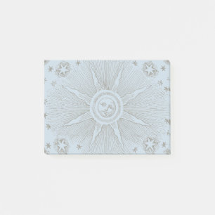 Sol Stjärnor Antik Natthimmel Medeltida Zodiak Post-it Block