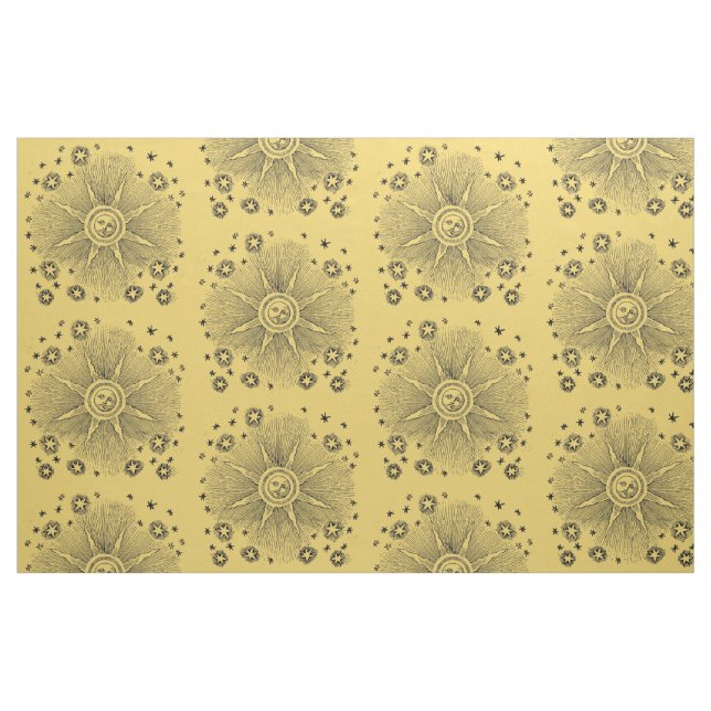Sol Stjärnor Antik Natthimmel Medeltida Zodiak Tyg (Fat Quarter)