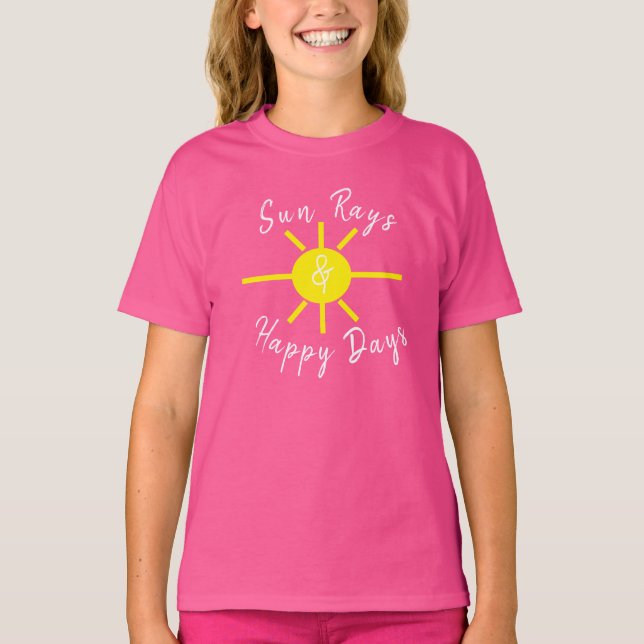 Sol-strålar och lycklig dagar t shirt (Framsida)
