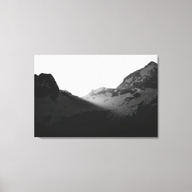 Sol strålar över bergen canvastryck (Framsida)