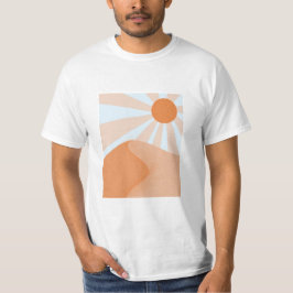 sol-strålar över sanddyner - tryckta t shirt