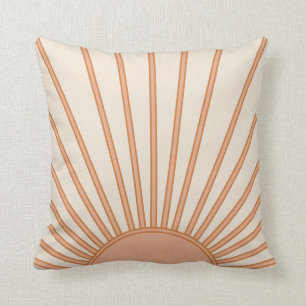 Sol Sunrise Earth Tones Terracotta Retro Sunshine Kudde