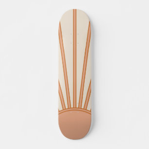 Sol Sunrise Earth Tones Terracotta Retro Sunshine Mini Skateboard Bräda 18,5 Cm