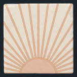 Sol Sunrise Earth Tones Terracotta Retro Sunshine Stenunderlägg<br><div class="desc">Sol Skriv ut - beige och jordtoner - Sunshine,  Modern Abstrakt Geometric Sunrise.</div>