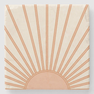 Sol Sunrise Earth Tones Terracotta Retro Sunshine Stenunderlägg