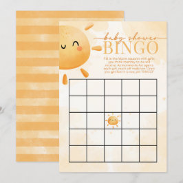 Sol Sunshine Baby Shower BINGO Game Inbjudningar