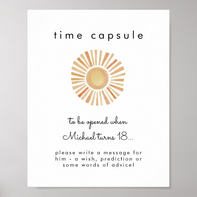 Sol Sunshine First Birthday Time Capsule Poster (Framsidan)