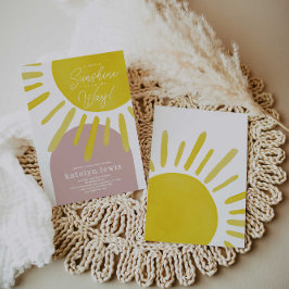 Sol Sunshine Girl Baby Shower Inbjudningar