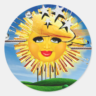 SOL! SUNSHINE! SUNNY DAY OF GOLF! RUNT KLISTERMÄRKE