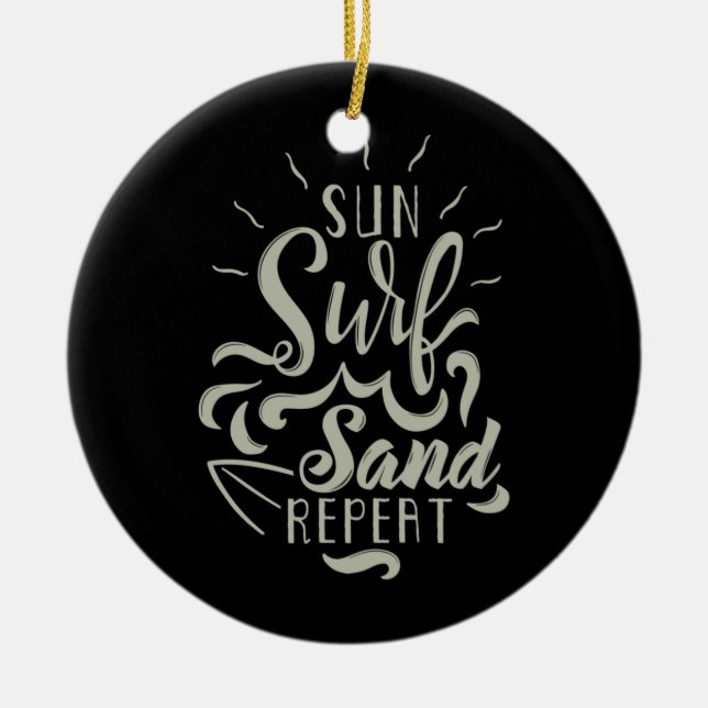 Sol Surf Sand Upprepa Julgransprydnad Keramik (Framsidan)