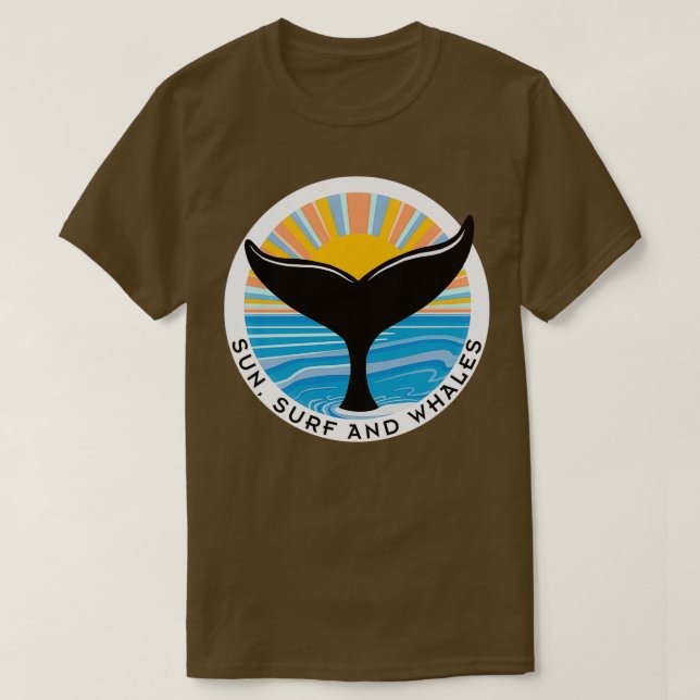 Sol Surfa och valar T Shirt (Design framsida)
