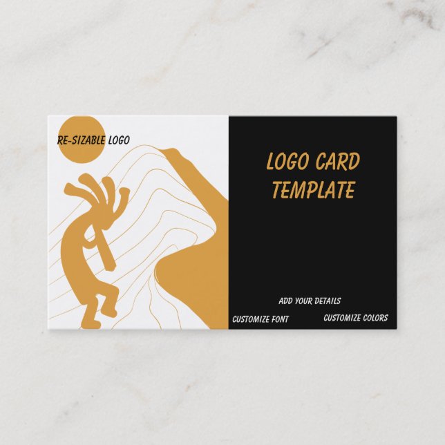 Sol Sydvästra Logotypen Kokopelli-Affärskortet Visitkort (Framsida)