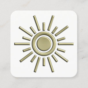 Sol-symbol 01-Guld Fyrkantigt Visitkort