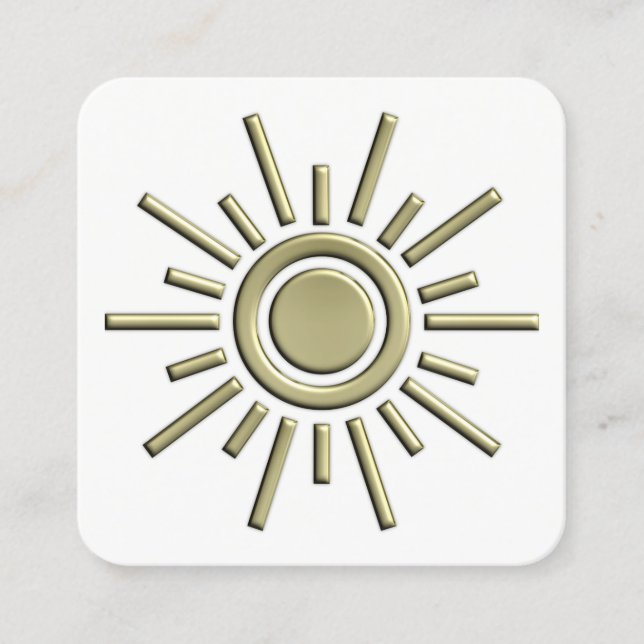 Sol-symbol 01-Guld Fyrkantigt Visitkort (Framsida)