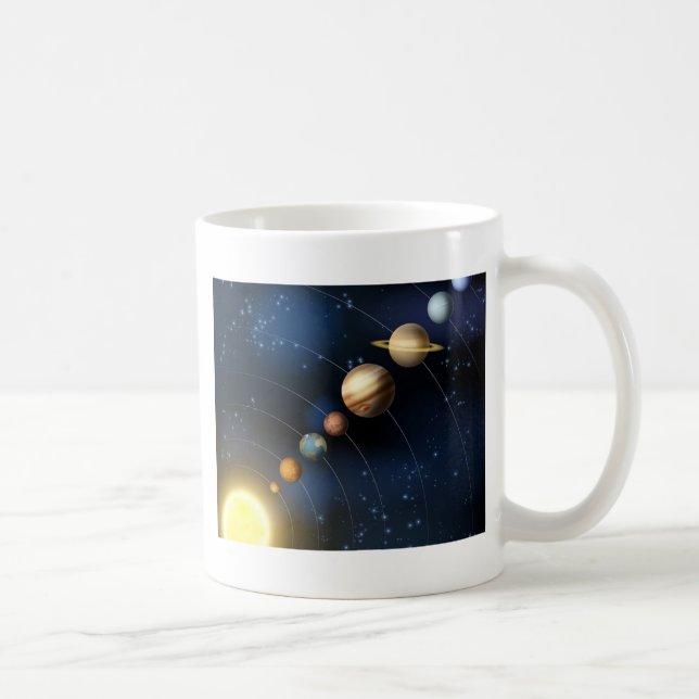 Sol- system från utrymme kaffemugg (Höger)