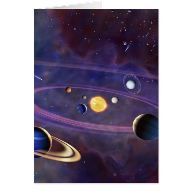 Sol- system hälsningskort (Framsidan)