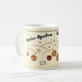 Sol Systemet Ut Till Lunch Retro Rymddesign Kaffemugg