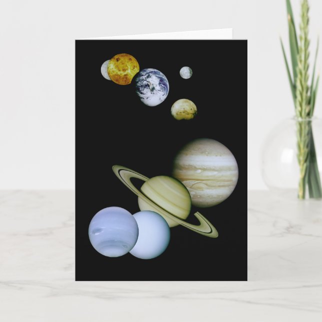 Sol- systemkortutrymme - astronomivetenskapsgåva helgkort (Framsida)