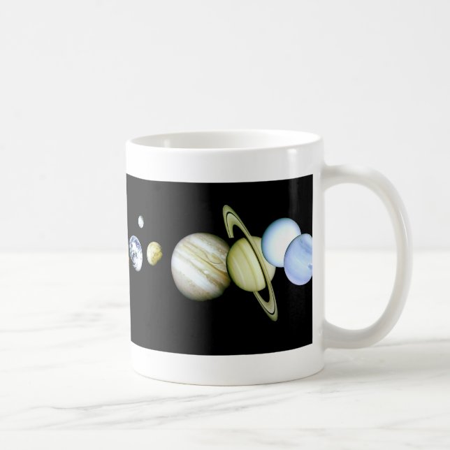 Sol- systemmuggutrymme - astronomivetenskapsgåva kaffemugg (Höger)