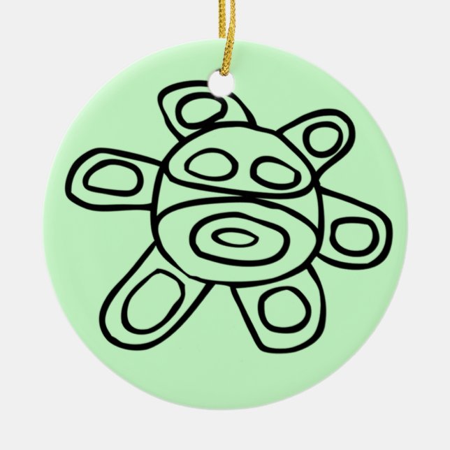 Sol Taíno de Jayuya Julgransprydnad Keramik (Framsidan)