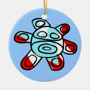 Sol Taíno Julgransprydnad Keramik