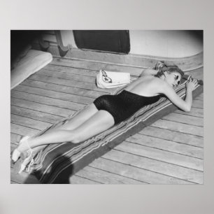 Sol Tanning Woman Poster