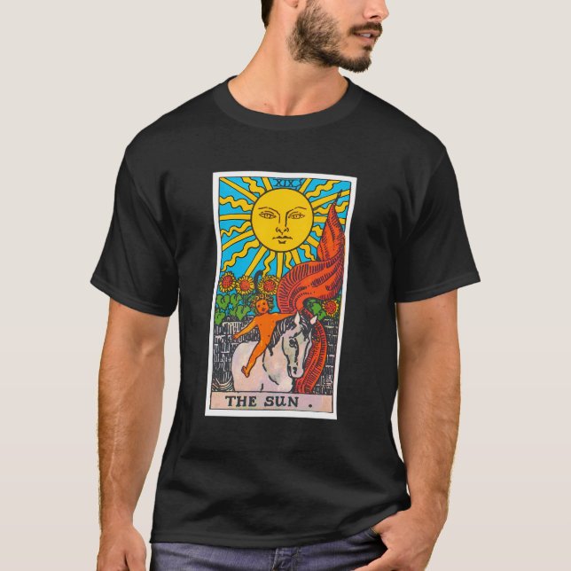 Sol Tarot Card Psychic Occult Metaphysical T Shirt (Framsida)