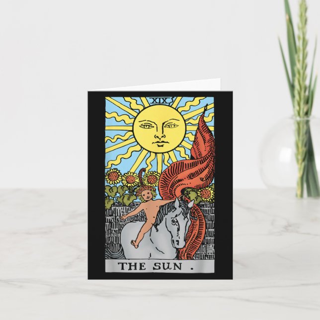Sol Tarotkort Rider Waite Kort (Framsida)