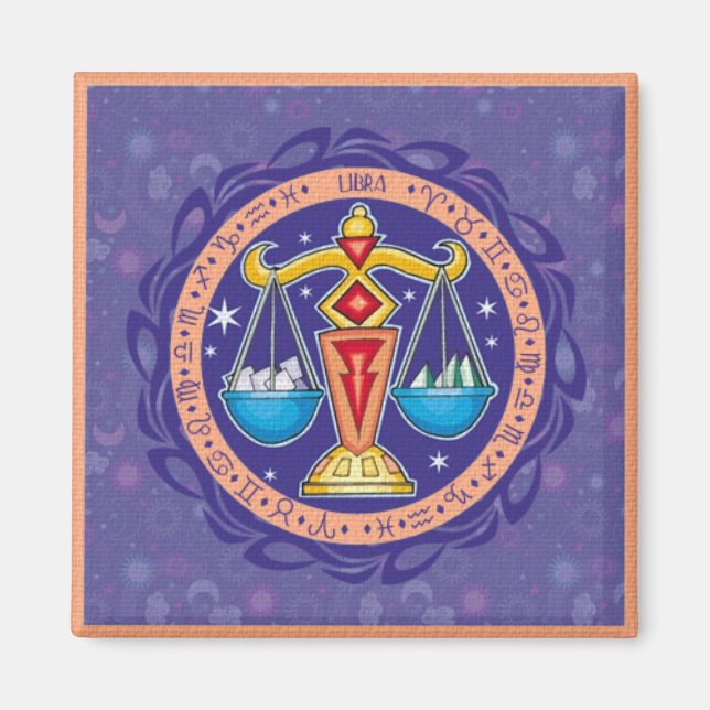 Sol-tecken Libra Magnet (Framsidan)