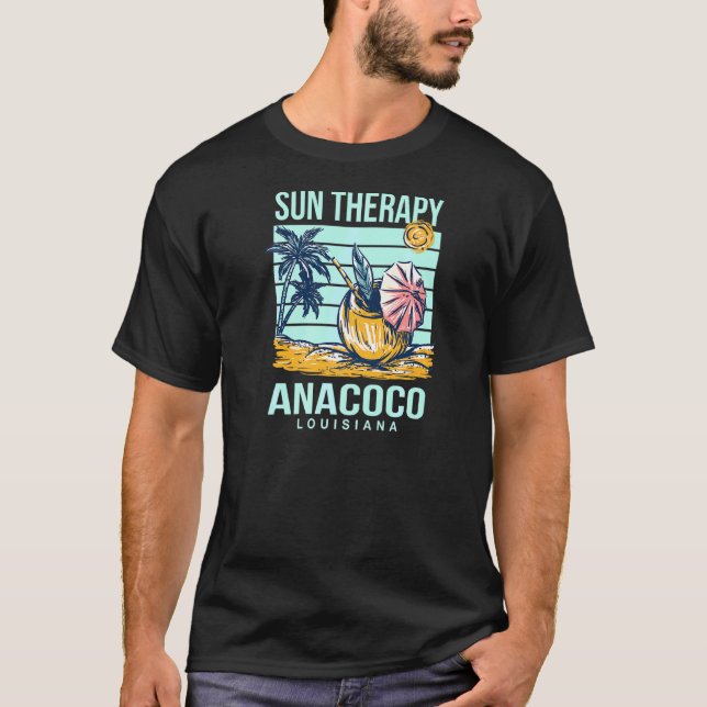 Sol Therapy Anacoco Summer Louisiana Tropical Beac T Shirt (Framsida)