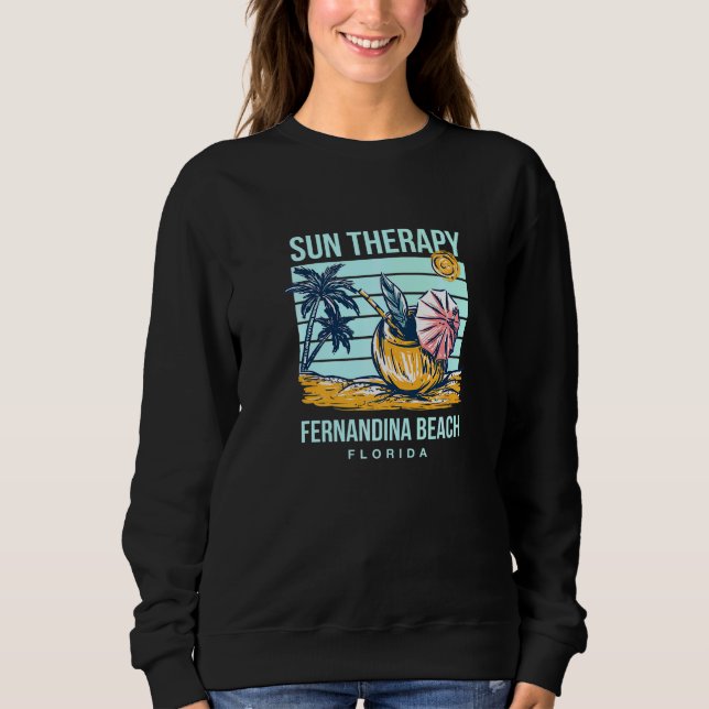 Sol Therapy Fernandina Beach Summer Florida Tropik T Shirt (Framsida)