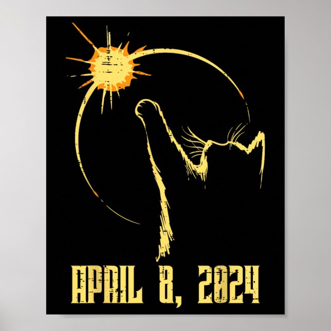 Sol Total Solar Eclipse 2024 April 8 Manar Women K Poster (Framsidan)