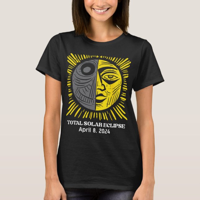 Sol Total Solar Eclipse 2024 April 8 Manar Women K T Shirt (Framsida)