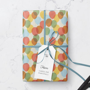 Sol-tvättat Färgad Party Bubons Mönster Presentpapper