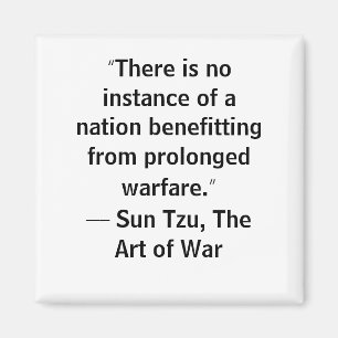 Sol Tzu Art Krig citerar nationskrig Magnet