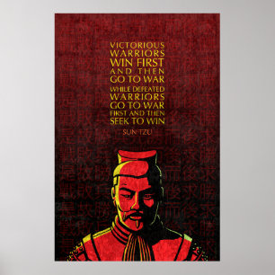 Sol Tzu-citat: Viktoriska och fallande krigare Poster