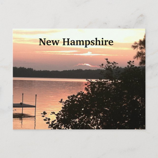 sol-uppsättning för vyn sjö vykort (Framsida)