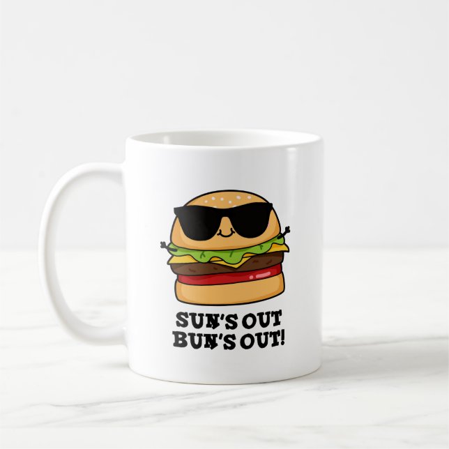 Sol ut Bun's Out Funny Summer Burger Pun Kaffemugg (Vänster)