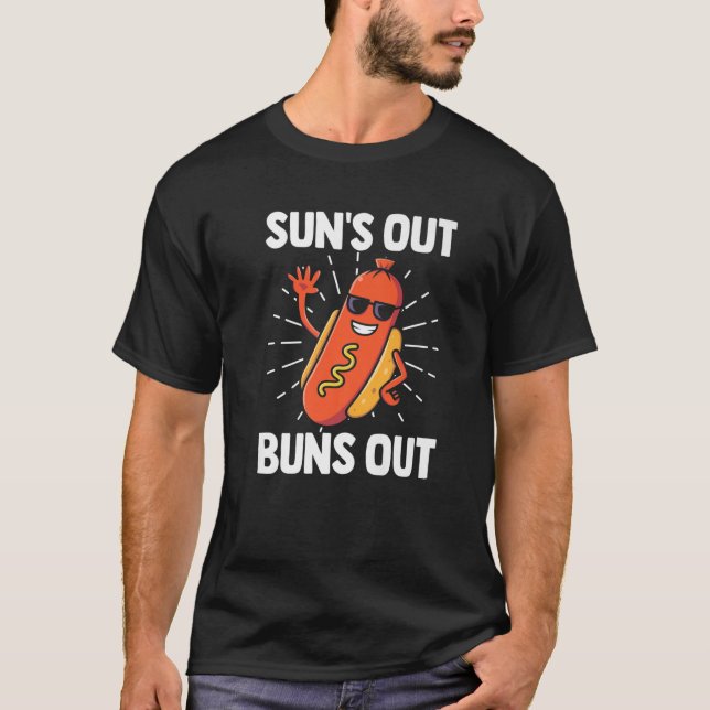 Sol ut Buns Out Hett Hund Costume T Shirt (Framsida)