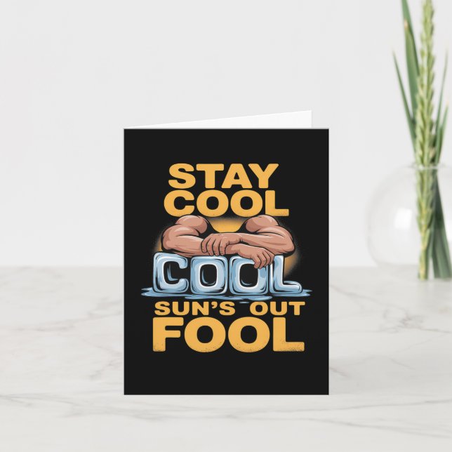 Sol ut Fool Funny Summer Bodybuilding Humor Kort (Framsida)