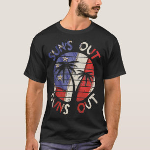 Sol ut Guns Handflatan Beach Retro 80-tal sommarup T Shirt