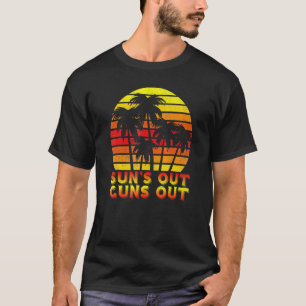 Sol ut Guns Handflatan Beach Retro 80-tal sommarup T Shirt
