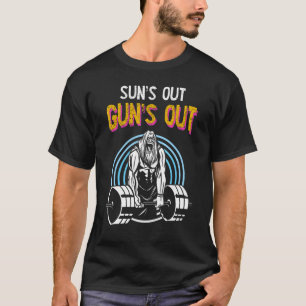 Sol ut Guns Out Barbell Manar Women Bodybuilding T Shirt