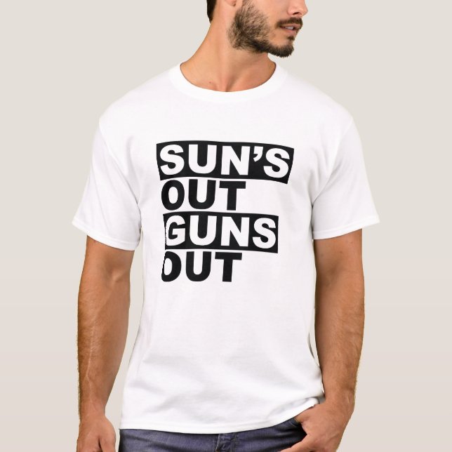Sol ut Guns Out T Shirt (Framsida)